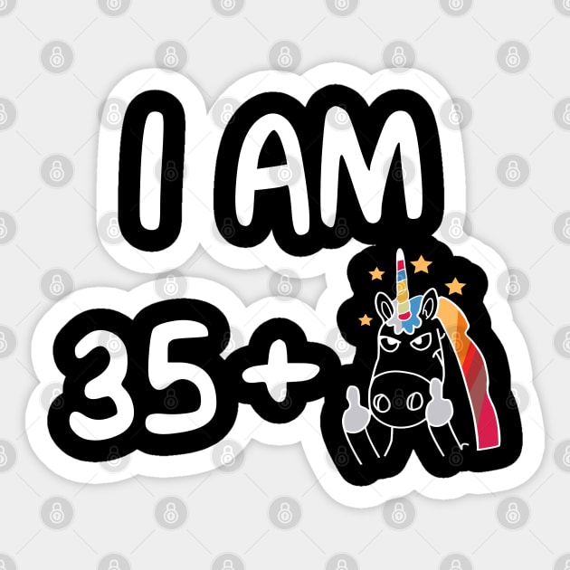 36th Unicorn Birthday Sticker by IndigoPine